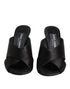 Dolce & Gabbana Black Logo KEIRA Satin Slides Sandals Shoes